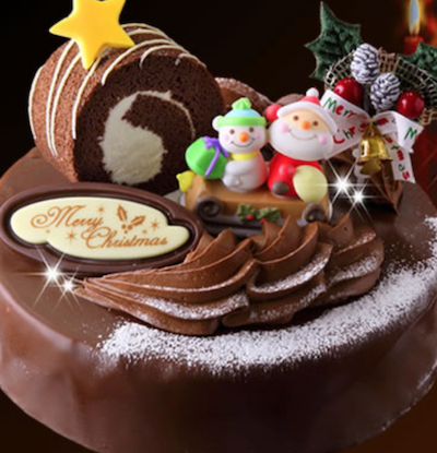 クリスマスマスは子供も大人も喜ぶ昔ながらのチョコレートケーキ ロールチョコノセタ